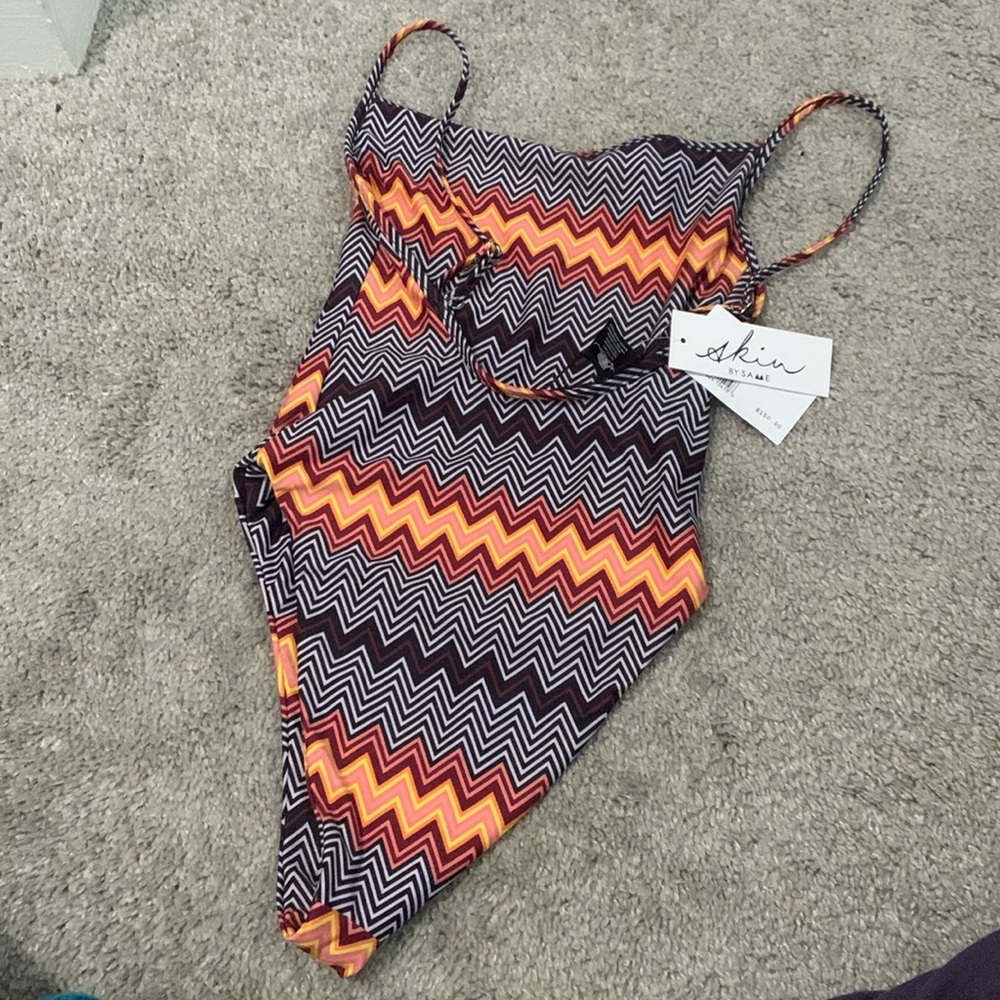 Skin by SAME Chevron One-Piece Swimsuit - XS